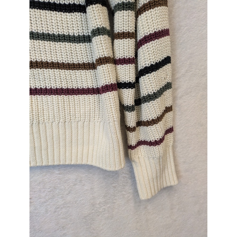 GAP Womens Small Cream Striped 100% Cotton Knit Crewneck‎ Sweater - Picture 5 of 10